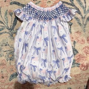 Cecil & Lou Patriotic Baby Romper with Bows